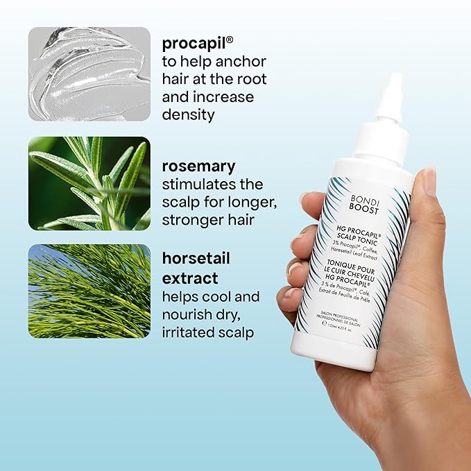 BONDIBOOST Procapil Scalp Treatment [4.23 fl oz], Daily Leave In Treatment for Thinning Hair + Anchor Hair, Scalp Serum for Thicker Hair with Procapil, Rosemary & Biotinoyl Tripeptide-1, Sulfate-Free