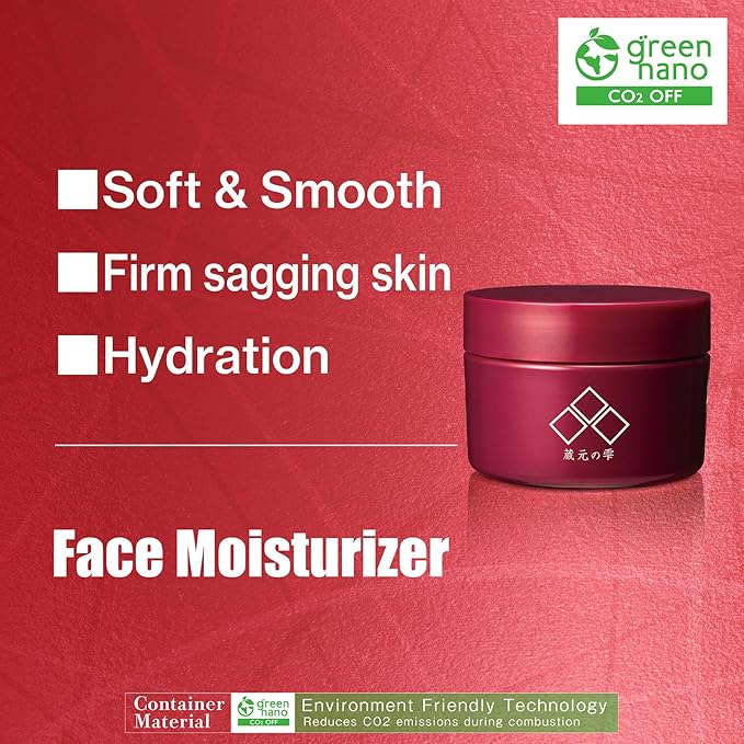 Japanese Moisturizer, Face Cream for Women&Men, Hydrating formula, Smooth skin, Cherry Blossom sakura extract, Vitamin C, AHA, “Kuramoto-no-Shizuku”, Paraben Free, Cruelty Free (0.7 oz)