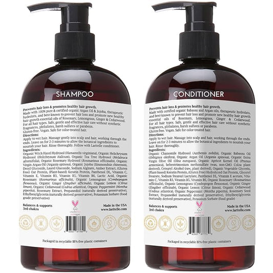Organic Hair Growth Set – Diamond Strong – Shampoo, Conditioner & Treatment Combo – Nourish, Strengthen & Promote New Hair Growth – Made in USA