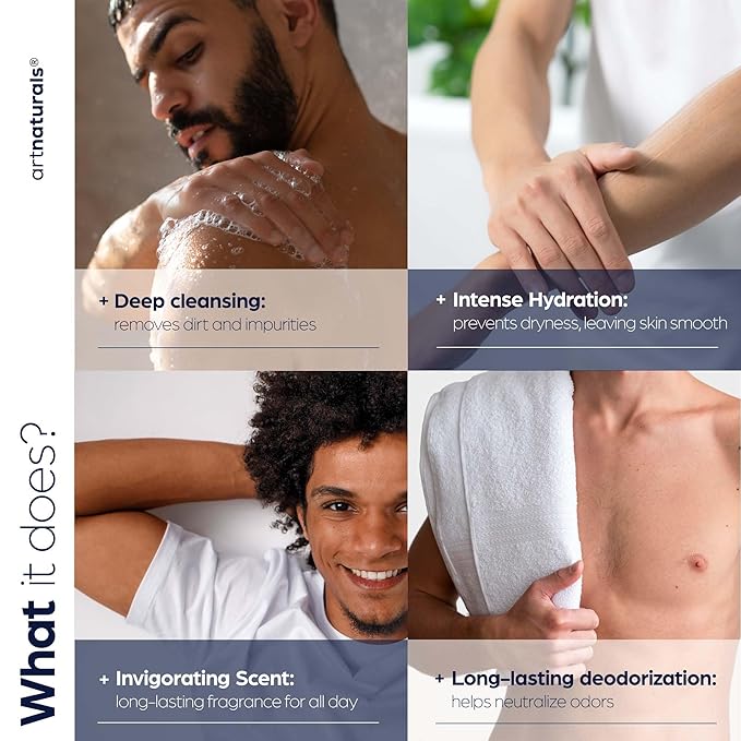 artnaturals Men’s Fresh Body Wash– Natural Shower Gel that Cleanses, Refreshes, Deodorizes & Moisturizing (16 Fl Oz -Pack of 1)