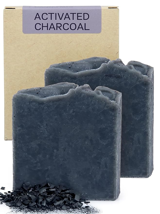 AUTHENTIC BATH & SOAP - Activated Charcoal Soap Bar - Cold Processed, Cleansing & Detoxifying Wash for Men & Women, Handmade, Cruelty Free, Vegan, no Parabens or Sulfates. (Pack of 2) 4.2 Oz Each