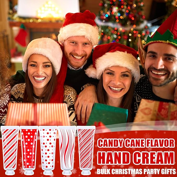 15 Pcs Christmas Candy Cane Hand Cream Set Peppermint Scented Lotion 30 ml Hand Cream Gifts Bulk Candy Cane Flavor Christmas Party Gifts for Women & Men Mom Coworkers Dry Frayed Hands