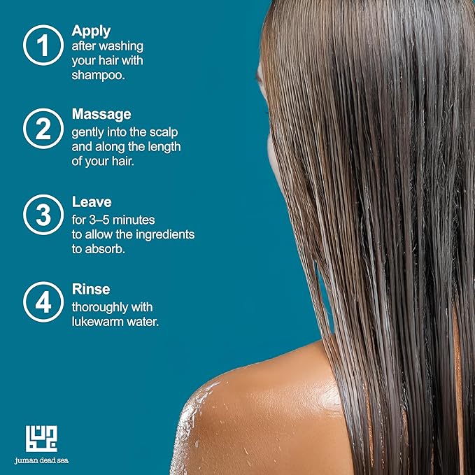 Juman Dead Sea Leave-in Conditioner | Enriched with Aloe Vera & Chamomile Extract | Hydrating Hair Conditioner | Repairs Damaged & Color-treated Hair | For Normal & Dry Hair Types | 13.5 Ounce