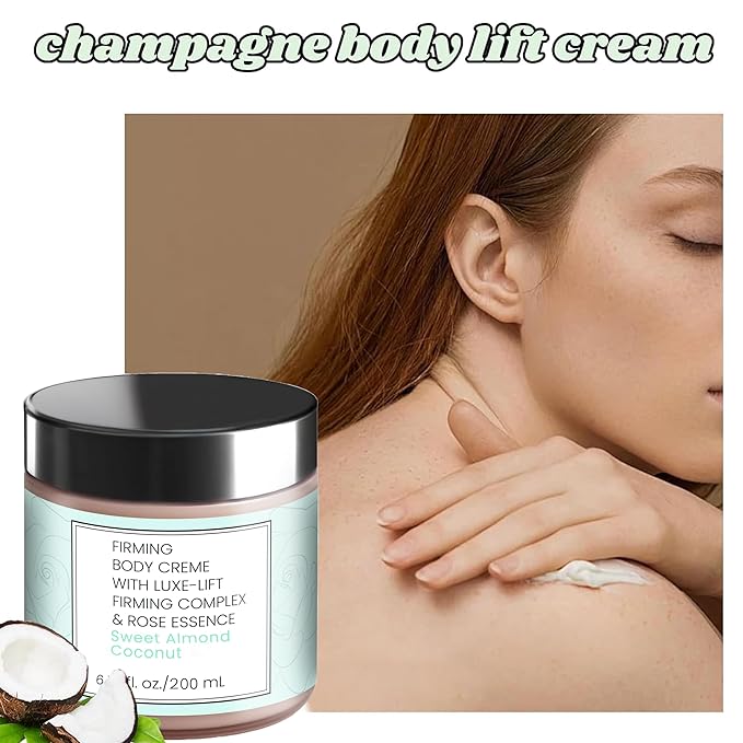 Champagne Lift Body Creme – Luxe-Lift Firming Complex & Pink Pepperslim for Tightened, Hydrated Skin (Rose)