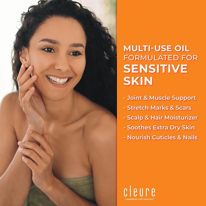 Cleure 100% Pure Emu Oil - Multi-Purpose for Dry Skin, Muscle & Joint Relief, and Nail & Hair Growth (2 Oz, Pack of 1)