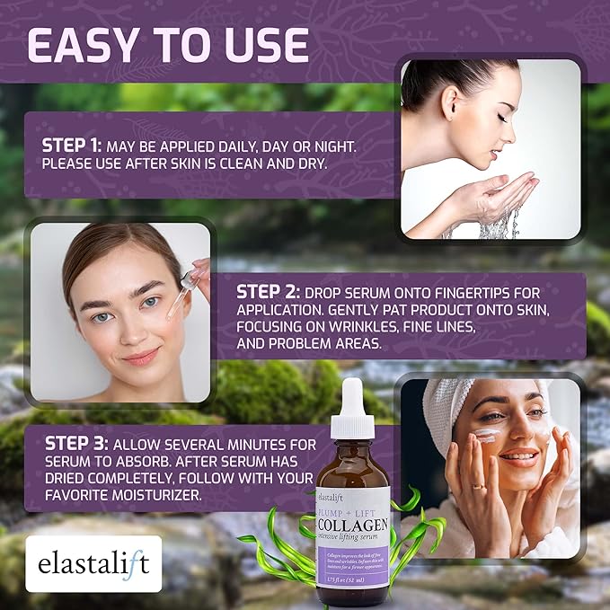 Elastalift Collagen Facial Serum Lifting, Plumping, Firming Collagen Serum For Face Improves Elasticity, Evens Skin Tone, Plumps, & Lifts Sagging Skin, Non-Greasy Wrinkle Serum, 1.75 Fl Oz, 2-Pack