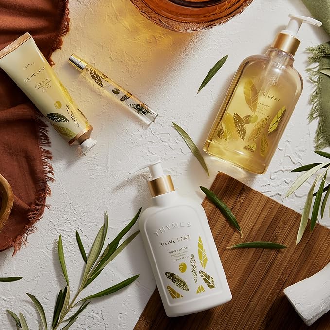 Thymes Olive Leaf Body Lotion - Shea Butter Lotion wIth Vitamin E & Olive Oil for Skin Care Routine - Body and Hand Lotion for Women & Men (9.25 fl oz)