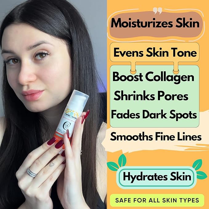 18% Pure Vitamin C For Face Serum | Hyaluronic Acid | Niacinamides | Even Skin Tone Moisturizer | Smooths Fine Lines with Deep Hydrating Formula 1Fl Oz