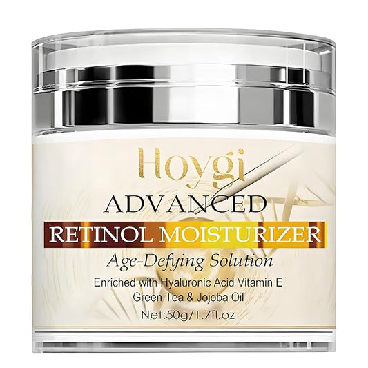 Advanced Retinol Moisturizer, Anti-Aging Cream with Hyaluronic Acid, Vitamin E, Green Tea & Jojoba Oil for Wrinkles, Hydrating and Improving Skin Elasticity - All Skin Type -1.7 Oz
