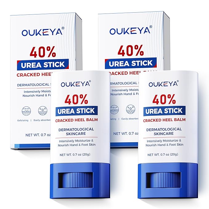 OUKEYA Urea Cream 40 Percent.Urea Cream Stick for Foot and Hand Cream Stick for Dry Cracked, Cracked Heel, Avoid Frostbite, 40 Percent Urea Lotion for Feet Maximum Strength, 2 PACK