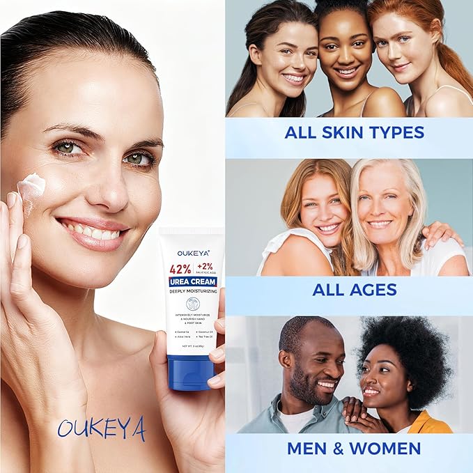 OUKEYA Urea Cream 42 Percent with 2% Salicylic Acid Tube, Urea Cream 40 Percent For Feet Maximum Strength, with Foot Callus Remover, Nano Glass Foot File