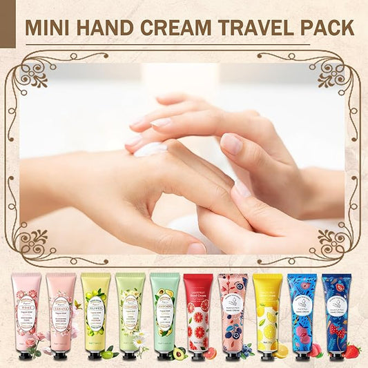 10PCS Hand Cream Gifts Set,Moisturizing Travel Size Hand Lotion for Dry Skin,Hydrating Small Hand Moisturizer for Women,Non-greasy Travel Handcream for Appreciation Gifts and Mom Gifts