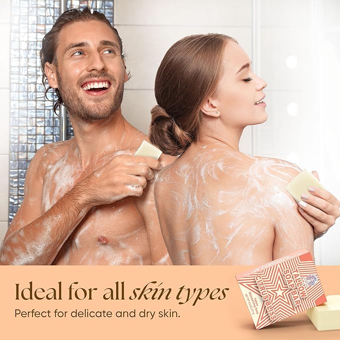 2-Pack Beef Tallow Soap Bar Grass Fed – Organic Body Soaps, Face Tallow Soap Bar for Women – All Natural Soaps for Sensitive Skin, Moisturizing & Nourishing Cleanser for All Skin Types, Citrus Scent