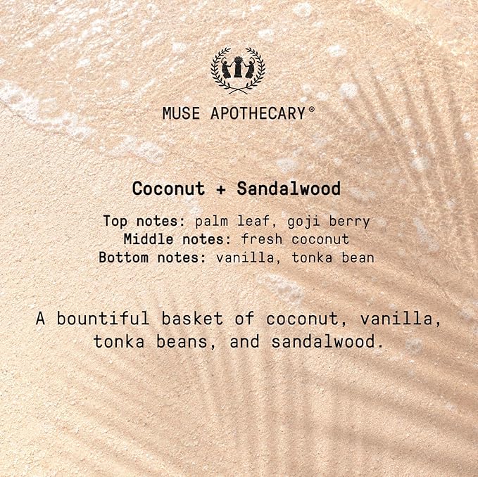 Muse Apothecary Hand Ritual - Aromatic and Nourishing Hand Soap, Infused with Natural Aromatherapy Essential Oils - USDA Certified Biobased - 16 oz, Coconut + Sandalwood