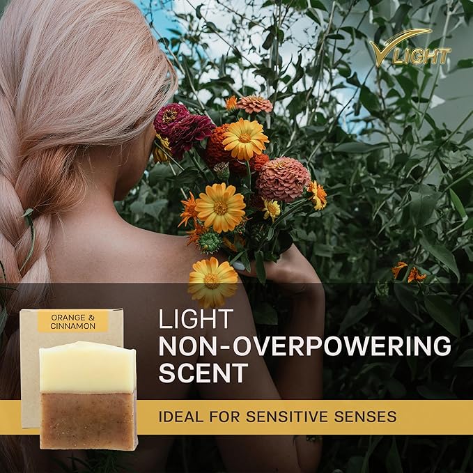 AUTHENTIC BATH & SOAP - Orange Cinnamon Organic Soap Bar (Handmade, Pack of 2) - Natural, Vegan, Organic Essential Oils, Unscented Bar Soap for Oily and Acne-Prone Skin, Cruelty-Free, 4.2 Oz Each