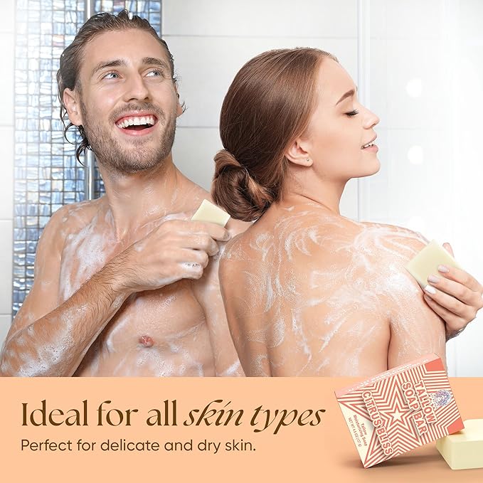 Beef Tallow Soap Bar Grass Fed – Organic Body Soaps, Face Tallow Soap Bar for Women – All Natural Soaps for Sensitive Skin, Moisturizing & Nourishing Cleanser for All Skin Types, In Citrus Bliss Scent