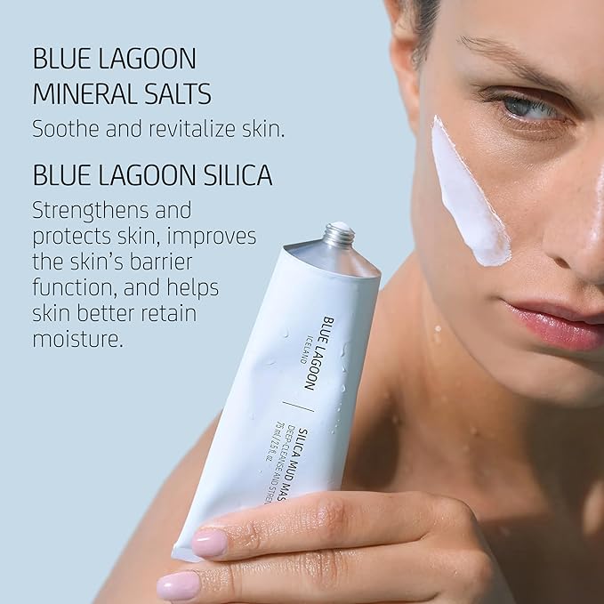 Blue Lagoon - Deep Cleansing Silica Face Mask For Enhanced Glow - Hydrating and Moisturizing Face Mask - Hydrating Mask Skin Care - Sustainable, Bioactive Icelandic Skincare (2.5 oz | 75 ml)
