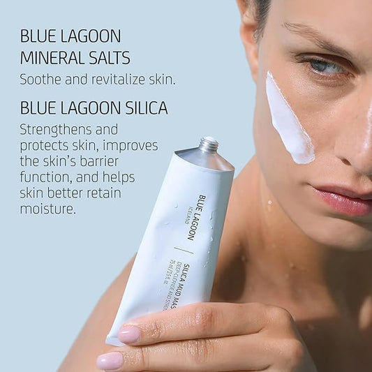 Blue Lagoon - Deep Cleansing Silica Face Mask For Enhanced Glow - Hydrating and Moisturizing Face Mask - Hydrating Mask Skin Care - Sustainable, Bioactive Icelandic Skincare (2.5 oz | 75 ml)