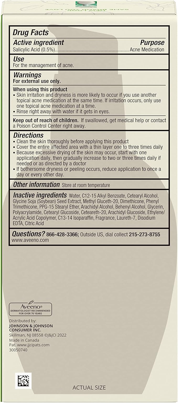 Aveeno Positively Radiant Clear Complexion Face Moisturizer, Acne Facial Moisturizer with Soy and Salicylic Acid for Oily Skin, Hypoallergenic Formula, Paraben-Free, Non-Comedogenic, Pump, 4 FL OZ