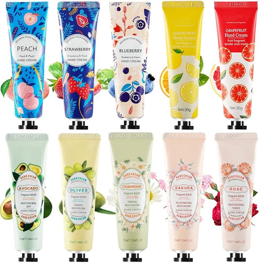 10 Pack Mini Hand Lotion,Hand Lotion Travel Size,Hand Cream Gift Set for Women,Bulk Hand Lotion for Dry Cracked Hands for Teacher Appreciation Gifts,Mothers Day Gifts,Nurse Week Gifts