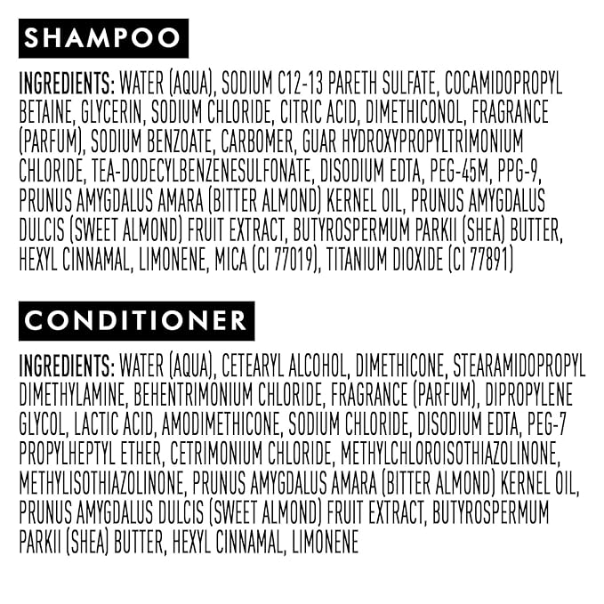 Suave Shampoo and Conditioner Set, Almond & Shea Butter - Moisturizing Shampoo & Conditioner, Dry Hair Treatment, Scented, 12.6 Oz Ea (2 Piece Set)