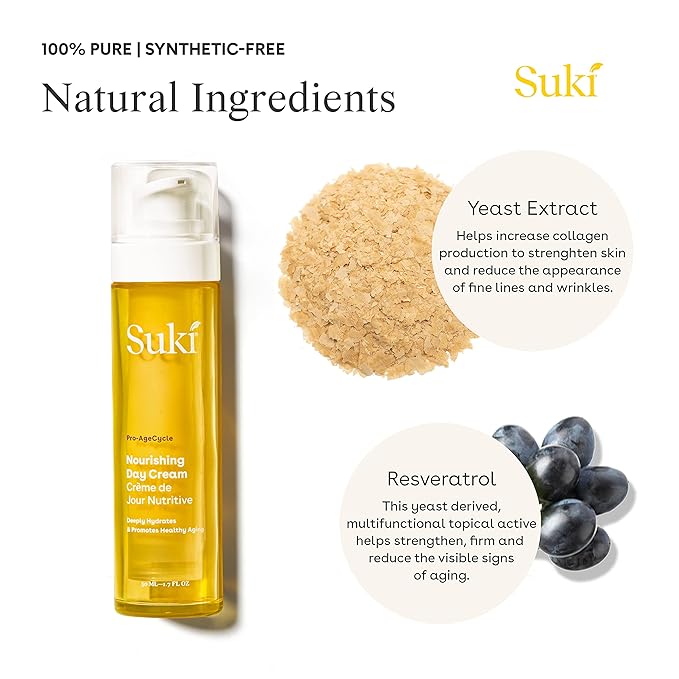 Suki Skincare Nourishing Day Cream - With Vitamin C & Firming Collagen Peptides - Rich, Luxurious, Age-Defying Cream For Super Smooth & Hydrated Skin - 50ml