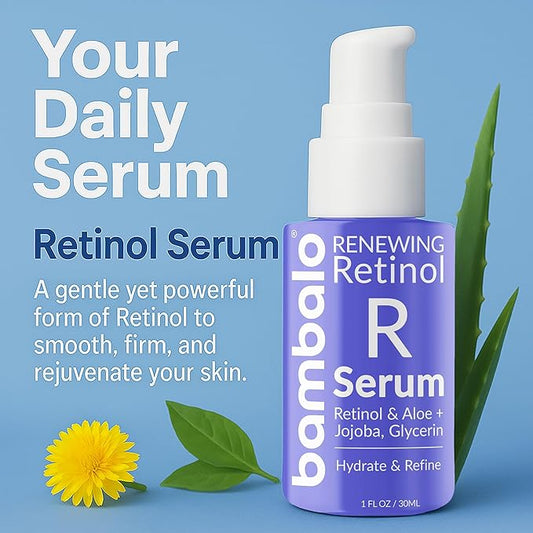 Retinol Face Serum - With Witch Hazel, Jojoba Oil, Aloe Vera, Propolis, Vitamin E & Botanical Extracts - Smooth Texture & Hydrate Skin - 1 FL OZ / 30ML