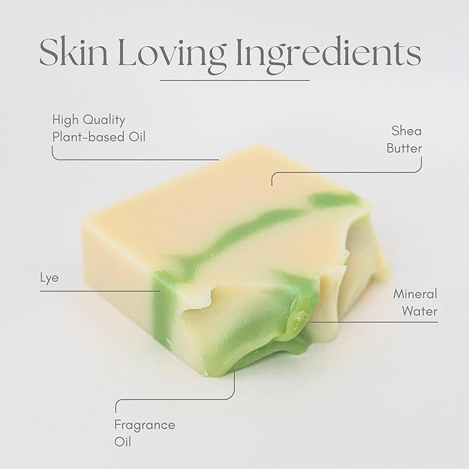 Handcraft Cold-Process Soap Bar, Bamboo Bergamot Scent (1 pack,) Handmade Body and Face Soap For Men And Women, Vegan, Cruelty Free, Made in USA, 4.2oz - Fresh Collection