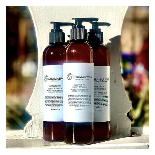 shamarwyn Body Wash, Rosemary Mint, Natural-Organic Hydrating with Aloe Vera & Acaí Oil 8oz