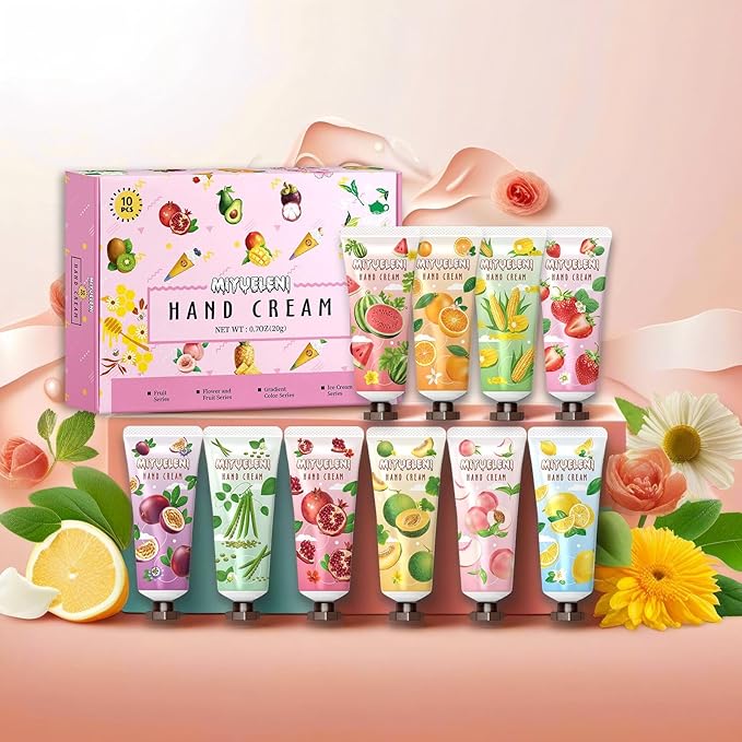 10 Pack Hand Cream Gift Set, Natural Plant Scents, moisturizing Hand Lotion Travel Size, Gifts for Women, Birthday, Mother's Day, Valentine's Day, Christmas, Thank You Gifts