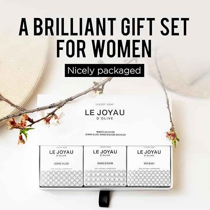LJO Soap No Artificial Fragrances Only Essential Oils | Made with 4 All-Natural Ingredients | No Titanium Dioxide | Designer Soap for Women | All-Skin Types | 100% Biodegradable Gift Set