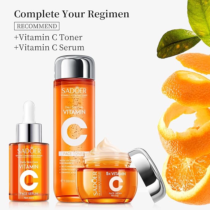 5X Vitamin C Face Cream,Niacinamide & Hyaluronic Acid Advanced Hydrating Moisturizer for Glowing Skin, Dark Spot Care, Protection 50g | Tk Viral Korea Cream,Gift,Women