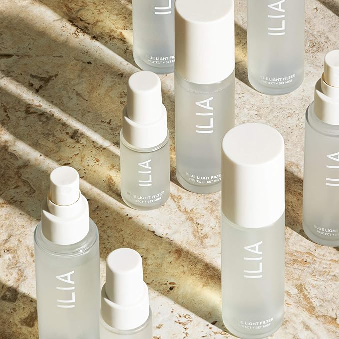 ILIA - Blue Light Face Mist | 3-in-1 Hydrate, Defend, Set Makeup | Ultra-Fine, Non-Sticky, Weightless | Gluten + Silicone-Free | Non-Toxic, Vegan, Cruelty-Free, Clean (Travel Size, 0.47 fl oz | 14ml)