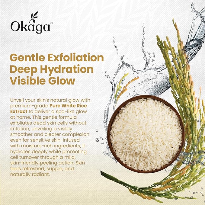 White Rice Peel Shot Ampoule, White Rice Exfoliant, Rice Exfoliator for Face & Soft Peel, Removes Dead Skin Cells for a Brighter, Softer & Hydrated Complexion, For All Skin Types, 90 mL