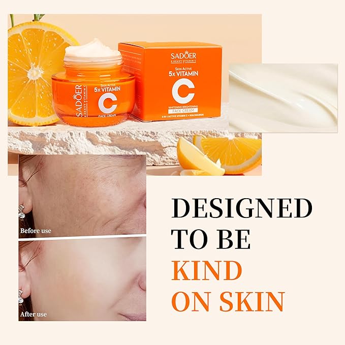 5X Vitamin C Face Cream,Niacinamide & Hyaluronic Acid Advanced Hydrating Moisturizer for Glowing Skin, Dark Spot Care, Protection 50g | Tk Viral Korea Cream,Gift,Women