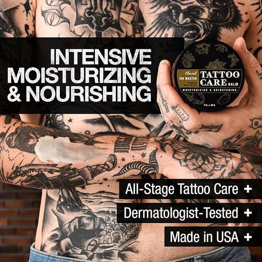 Ebanel Tattoo Balm 3oz, Premium Tattoo Aftercare Cream Brightener Ink Color Enhancing Butter Moisturizer with Herbal Essences and Essential Oils, All-Stage Tattoos Ointment After Care Kit Supplies