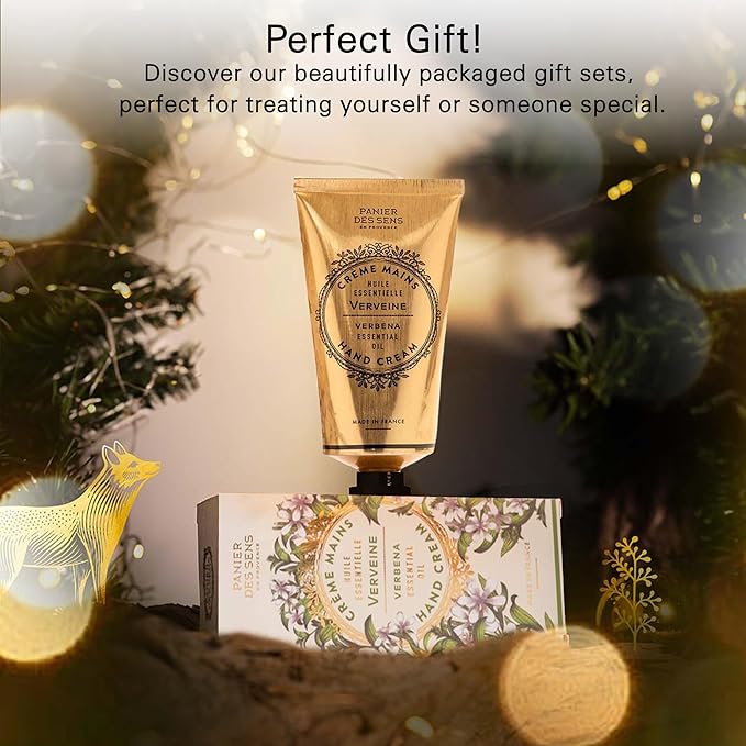 Panier des Sens - Hand Cream for Dry Cracked Hands - Verbena Hand Lotion with Shea Butter & Olive Oil - Vitamin E Skin Moisturizer with 97% Natural Ingredients - Made in France, 2.5 fl oz