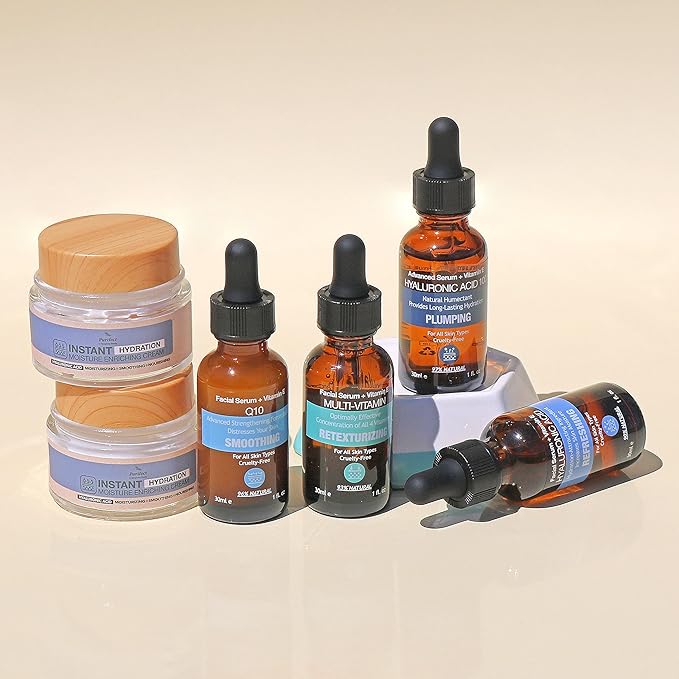 96% NATURAL LAVENDER Facial Serum for Day and Night Moisturizer Soothe Balance Skin with Vitamin E Squalene 30ml 1fl oz - Non Greasy and Fast Absorbing Formurla PURIFECT MADE IN USA