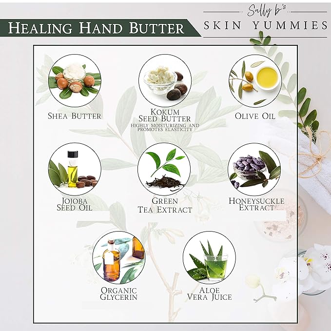 Sally B’s Non-toxic Extra Dry Hand Lotion/Kokum and Shea Butter Cream/Jojoba and Olive Oil/EWG Verified/ 4 oz (Lemon)