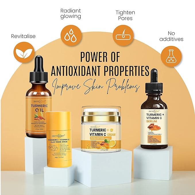 Glow Boosting Moisturizer, Organic Ingredients, Anti-Aging, Reduce Acne, Dark Spot Remover, Hydrates & Controlling Oil & Refining Pores for Normal Oily Skin - Set of 4