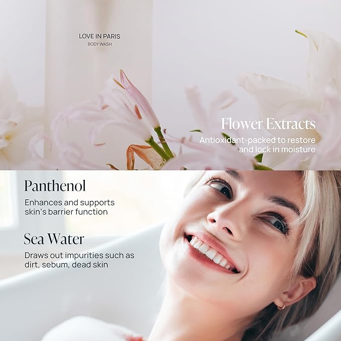 VOYAGER Foaming Body Wash with Pump, Non-stripping, Nourishing & Deep Hydration Cleanse. 10.14 Fl. Oz./300ml (Rose)