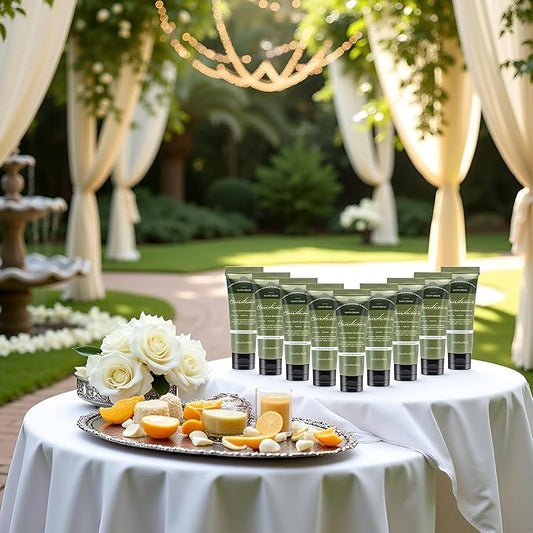 100 Pack Snowy Black Sandalwood Hand Cream Bulk - Travel Size Scented Hand Lotion Set for Dry Cracked Hands, Ideal Holiday Gift for Women/Nurse/Bridesmaid/Teacher Appreciation, 1.0 oz/30 ml