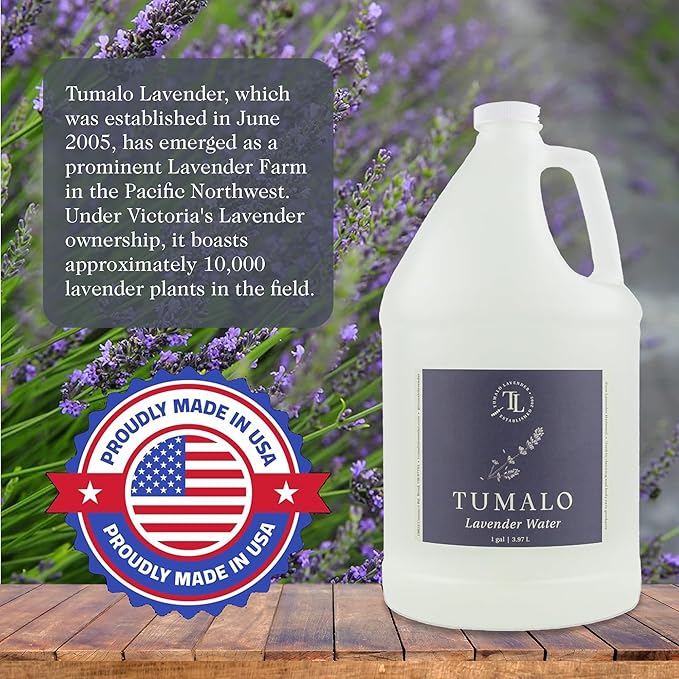 Hydrosol - Pure Organic Lavender Floral Water Hydrosol, Facial Toner, Aromatherapy, Skincare Set, Body Mist, Room & Linen Spray - Made in USA - 1 Gallon