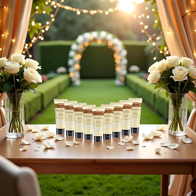 100 Pack Light Rose & Ginger Sugar Hand Cream Bulk - Travel Size Scented Hand Lotion Set for Dry Cracked Hands, Ideal Holiday Gift for Women/Nurse/Bridesmaid/Teacher Appreciation, 1.0 oz/30 ml