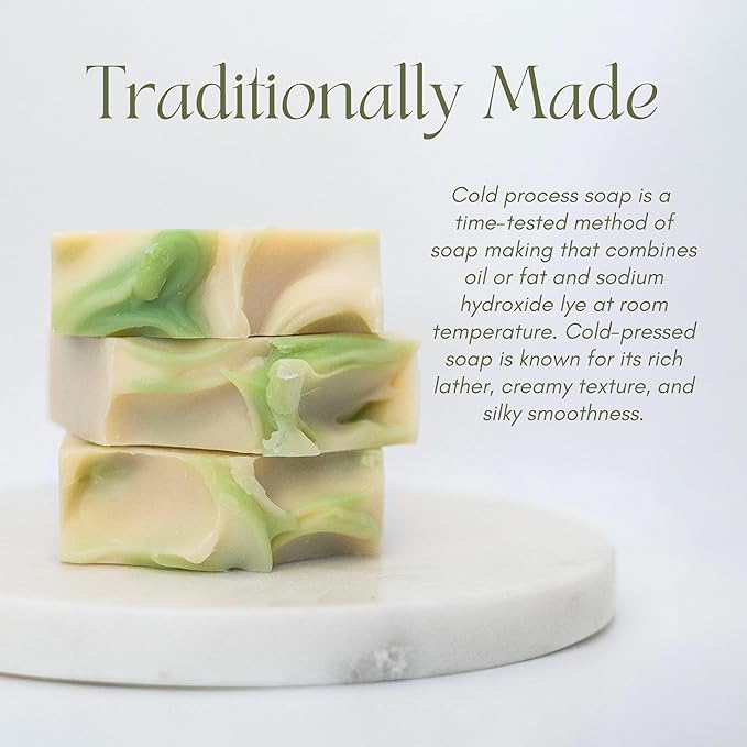Handcraft Cold-Process Soap Bar, Bamboo Bergamot Scent (1 pack,) Handmade Body and Face Soap For Men And Women, Vegan, Cruelty Free, Made in USA, 4.2oz - Fresh Collection