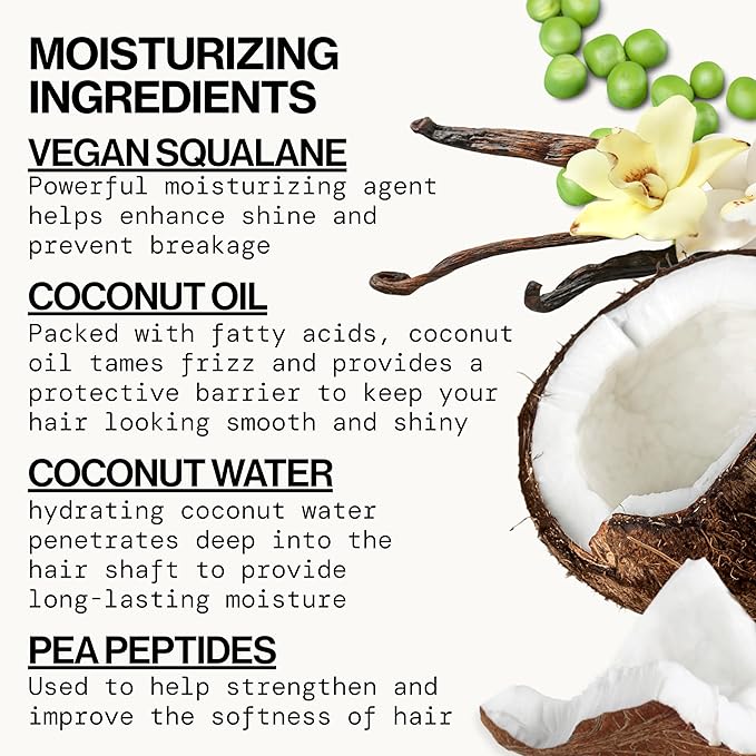 Pacifica Coconut Vanilla Moisturizing Hair Conditioner – Deep Hydrating Treatment for Dry & Damaged Hair, Restorative Shine, Vegan & Sulfate Free Clean Beauty & Hair Care 8 fl oz