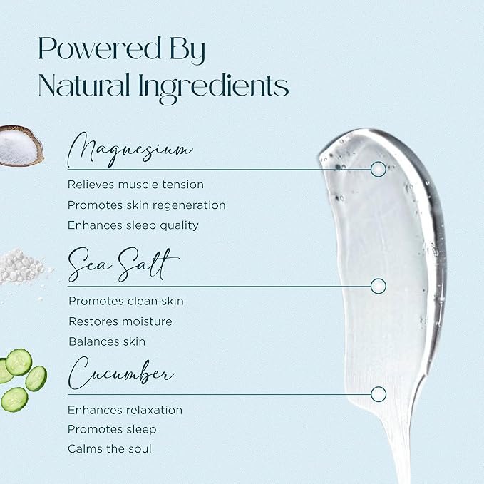 Ocean Soothe Scalp Relief Spray with Highly Concentrated Magnesium Salt for Dry and Flaky Skin, Quick Absorption, All Natural and Fragrance-Free Leave-In Scalp Treatment, 60mL