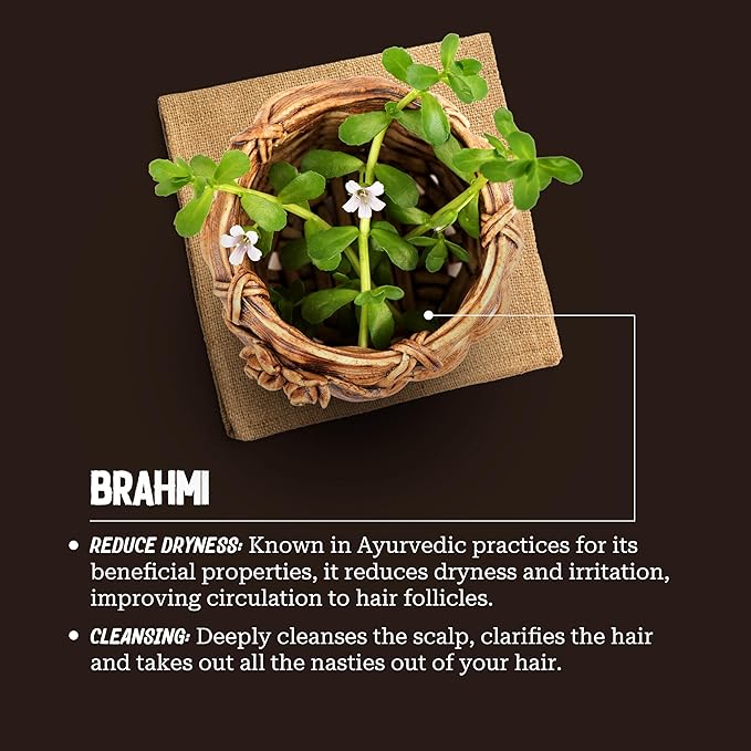 Brahmi Scrub & Cleanser – Deep Exfoliation & Cleansing – Best for Hair Care & Hair Growth - Instant Relief for Irritated Scalps – Restorating Ayurvedic Hair Exfoliator for Men & Women - 6.7oz