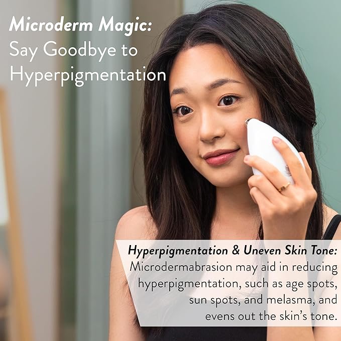 Microderm GLO Diamond Microdermabrasion Machine - Best Gift for Women - Dermabrasion & Anti Aging Wrinkle Skincare - Home Facial Treatment System - Blackhead Remover & Exfoliator for Acne Scars