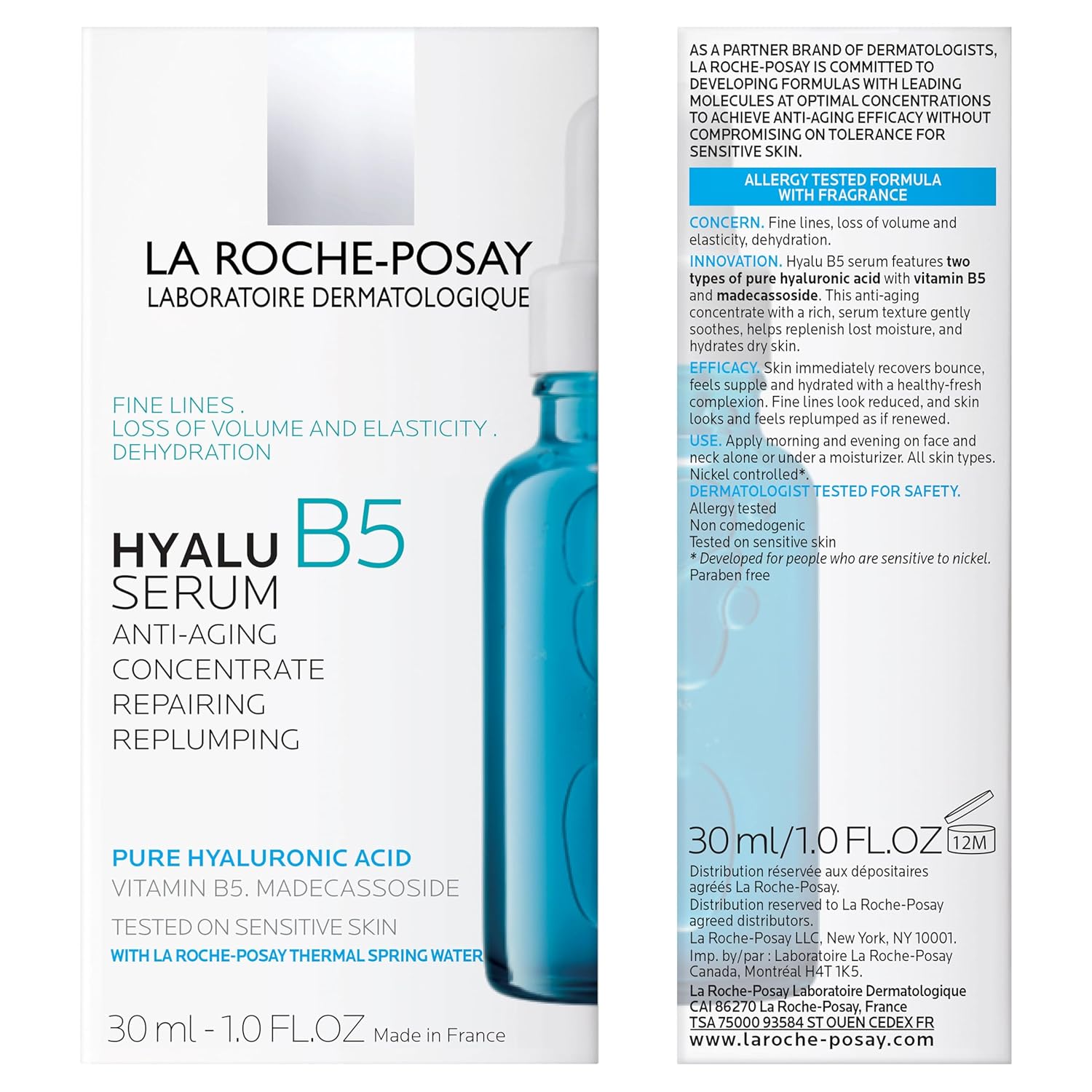 La Roche-Posay Hyalu B5 Hyaluronic Acid Serum – Hydrating Face Serum with Vitamin B5 & Madecassoside for Plump, Radiant Skin